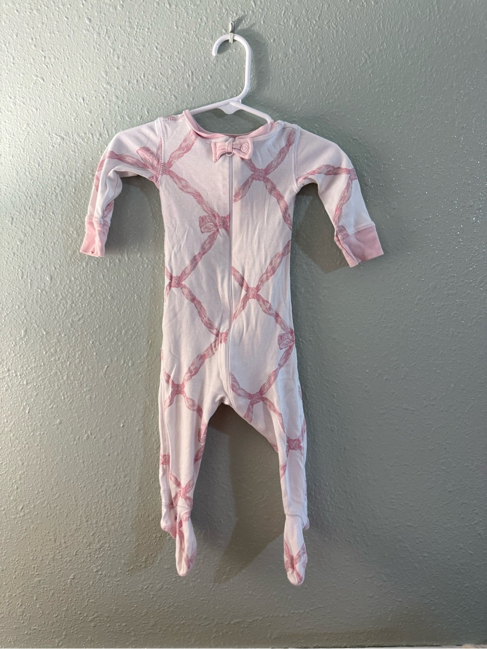 The Beaufort Bonnet Company Pink Bow-Print Footed One-Piece